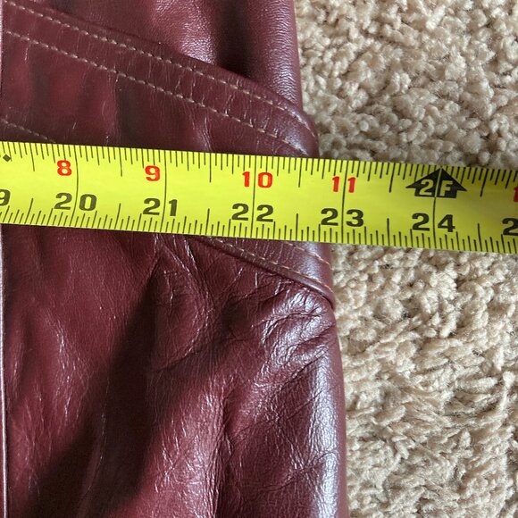 Vintage NWT 70s Leather Coat Trench Coat Sz 19-20 Office Daily Wear Boho Goth - Picture 12 of 15